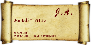 Jerkó Aliz névjegykártya